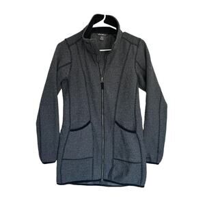 Eddie Bauer Long Zip Knit Herringbone‎ Coat Jacket Women's Medium XS